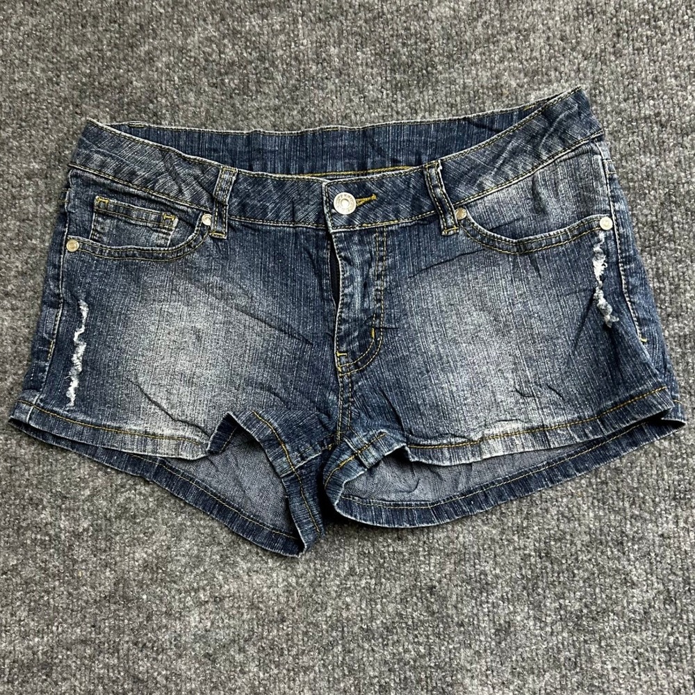 Nana Fashion Denim Shorts Womens Size 5/6 Blue Distressed Low Rise Casual Mini